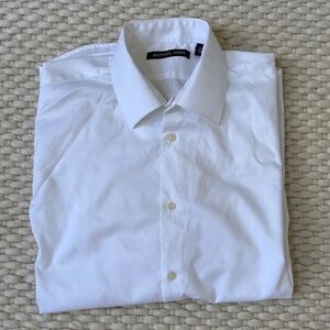 Michael Kors Boys Button Up Long Sleeve White Cotton Dress Shirt Size 20